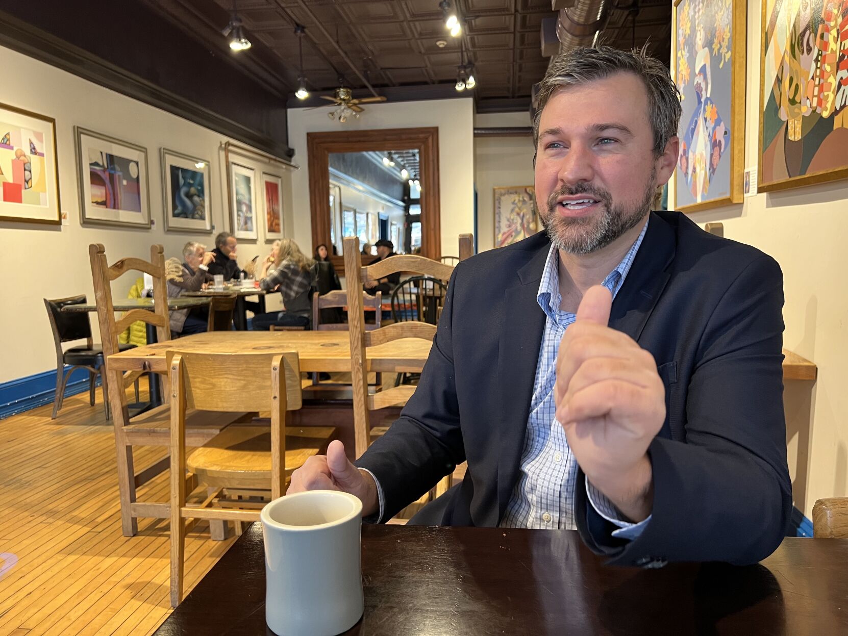John Krol speaks in an interview in Pittsfield